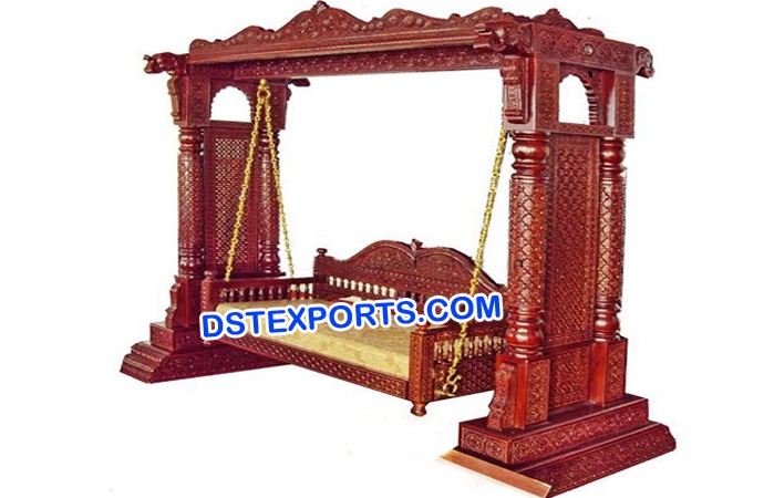 Indian Wooden Carved Swing/Jhoola