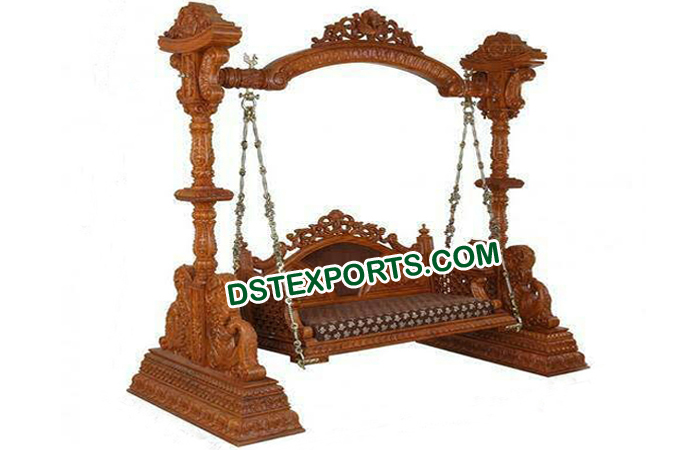 Traditional Indian Wedding Wooden Carved Swing