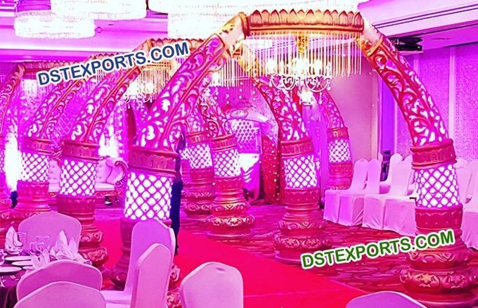 Wedding Elephant Tusk Pillar Aisleway Decoration