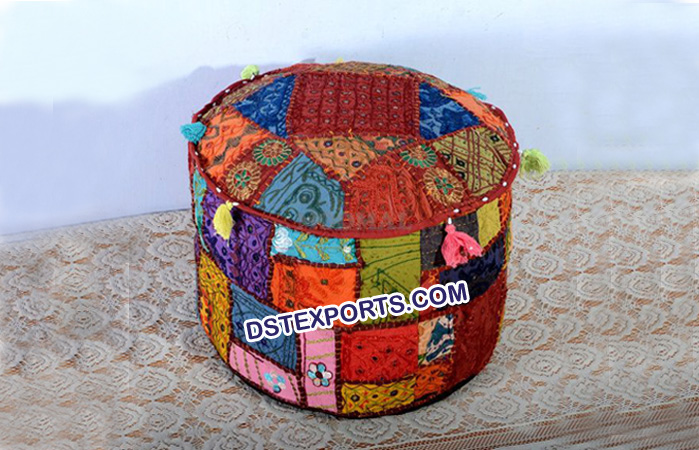 Wedding Rajasthani Jaipuri Patchwork Pouf