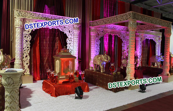 Wedding Fiber Carved Mandap