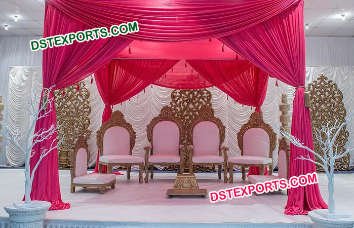 Wonderful Wooden Wedding Mandap chair sets