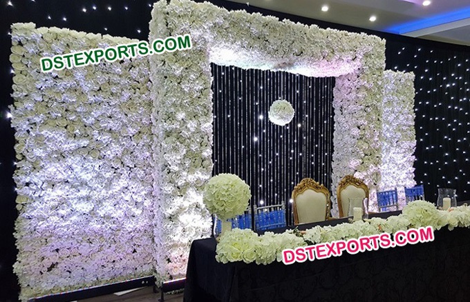 White Wedding Floral Backdrops