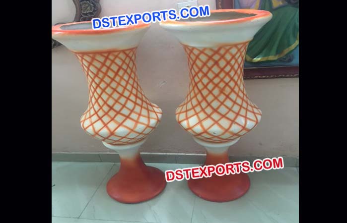 Fiber Carved Pots For Decoration