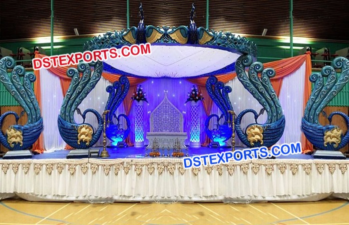 Fiber Peacock Theme Wedding Mandap