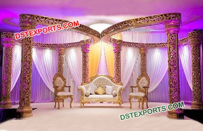 Gold Indian Wedding Decoration Mandap