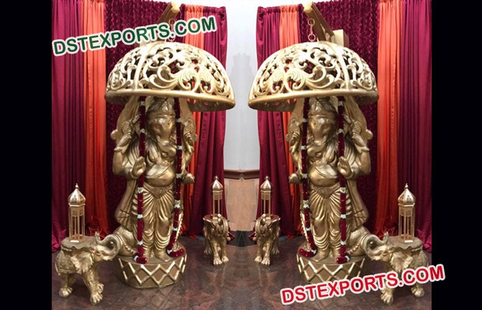 Fiber Ganesha Statues  For Wedding Decoration