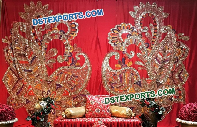 Embrodried Peacock Backdrop For Wedding