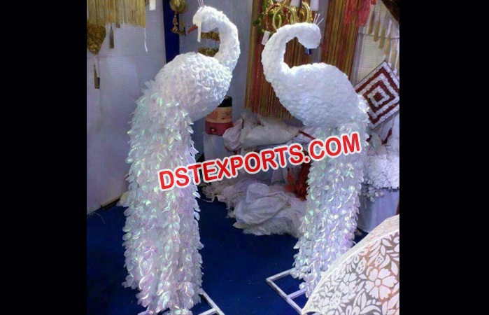 Flower Peacock Statues For Wedding Decoration