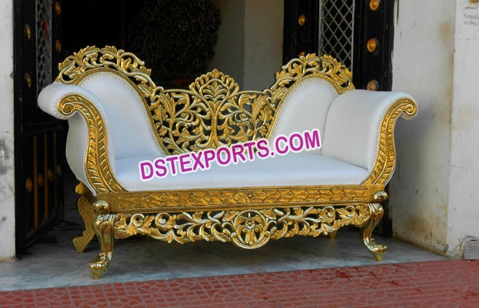 Latest Gold Carved Sofa 2018 For Indian Wedding