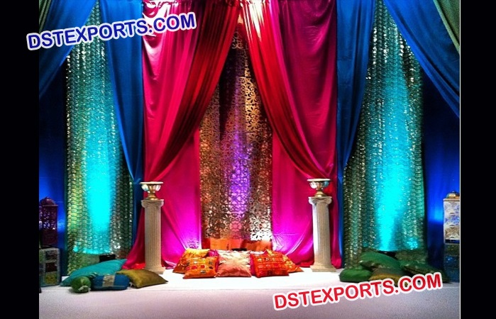 Glitering Backdrop For Mehndi Event