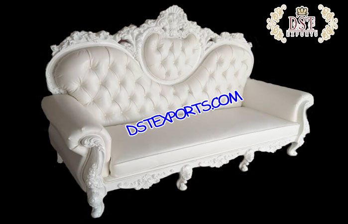 Elegant leather white pearl sofa set