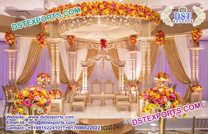 Grand Double Pole Pillars Design Mandap