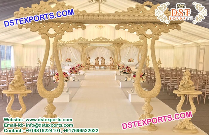 Pure White Theme Mandap for Wedding Ceremony