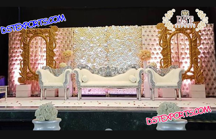 Grand Wedding Leather Tufted Panels Stage