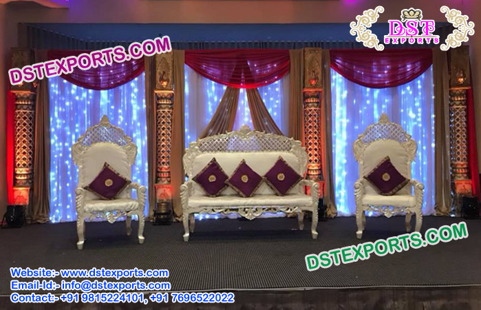 Buy Muslim Wedding White Silver Plated Sofa Set