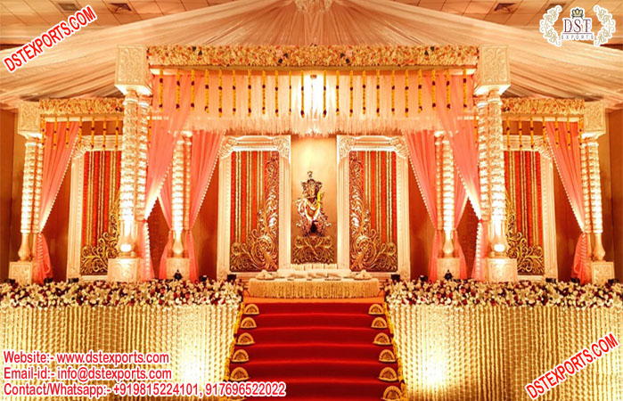 Royal Triple Pillar Fiber Wedding Mandap France