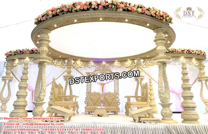 Stunning Indian Wedding Wooden Mandap