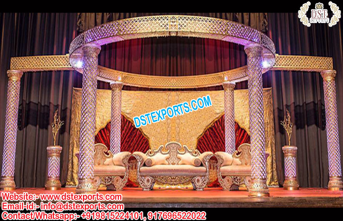 Glamorous Crystal Fiber Wedding Mandap UK