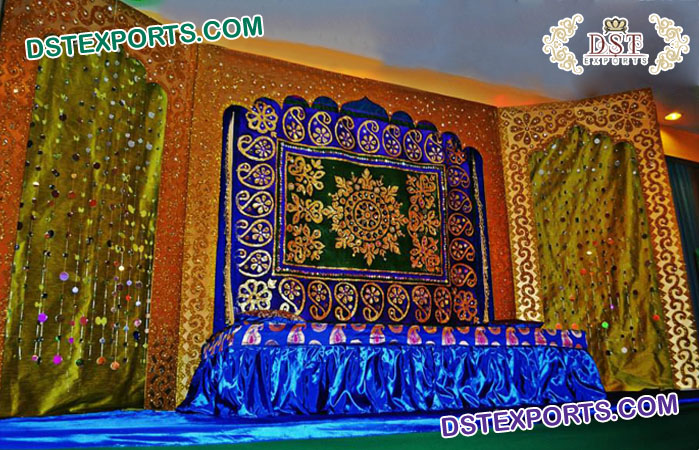 Royal Wedding Embroidered Mehandi Backdrops