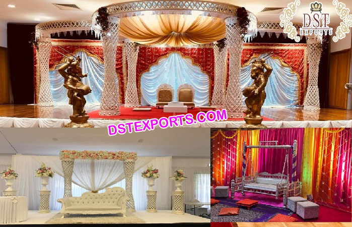 Modern Wedding Contemporary Crystal Mandap LA