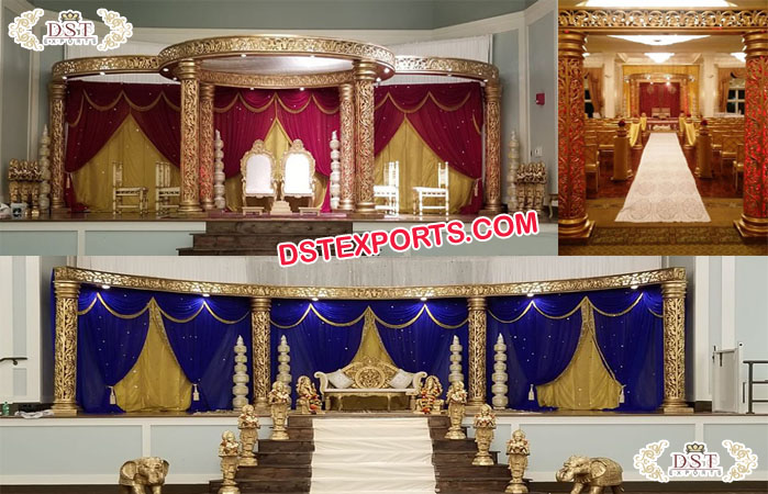 Exclusive Gold Jali Mandap/Stage for Wedding