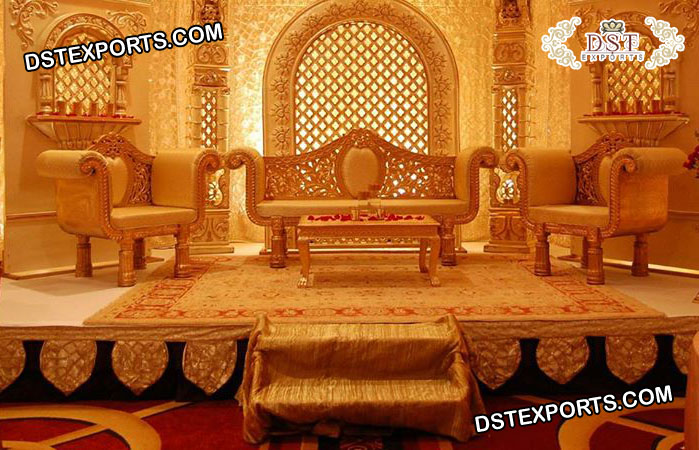 Stylish Wooden Handicraft Wedding Sofa