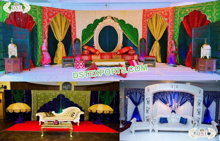 Muslim Mehndi Event Mehraab Embroidered Backdrop