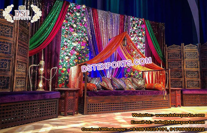 Wooden Handicraft Moroccan Wedding Furniture