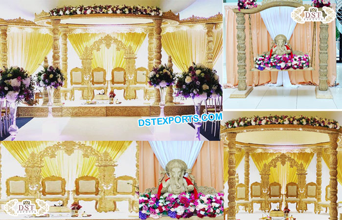 Designer Wedding Wooden Round Mandap