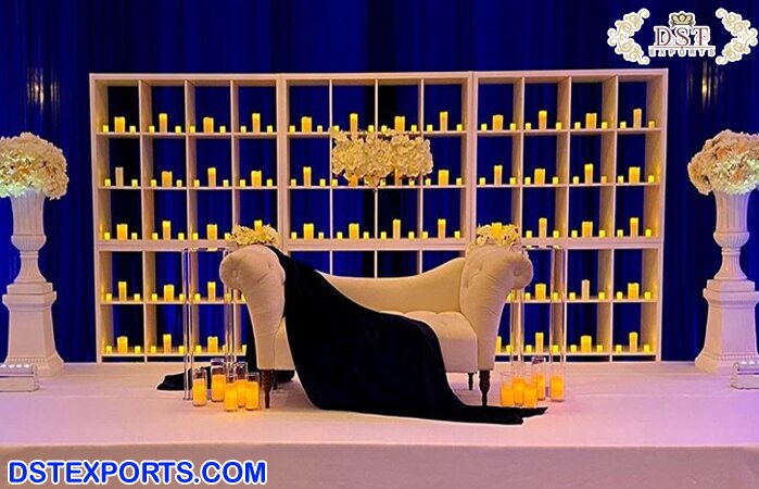 Royal Reception Night Backdrop Candle Wall