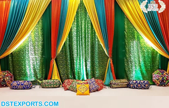 Beautiful Backdrop Cloth for Mehndi Function