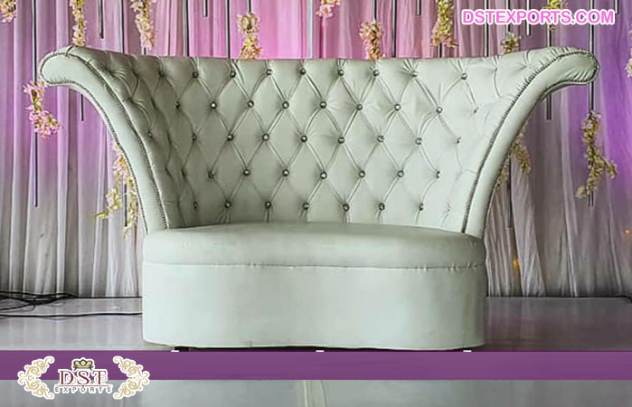 Royal Wedding Bride Groom White Loveseat