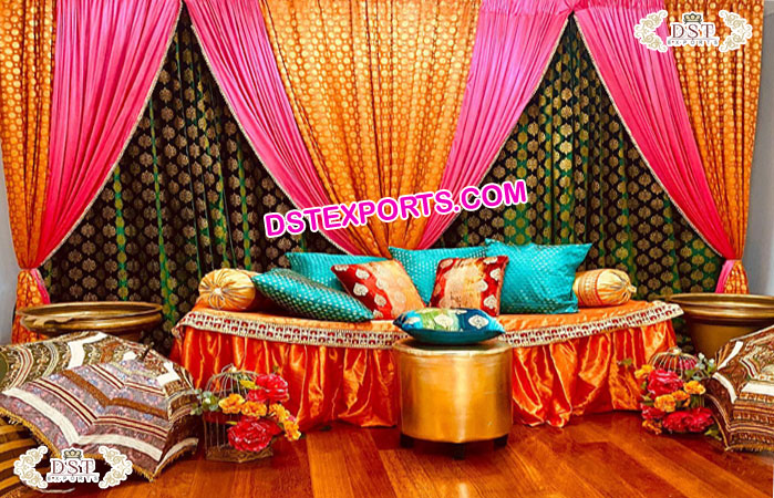 Royal Mehndi Sangeet Backdrop Decoration