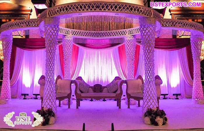 Indian Hindu Wedding Ceremony Crystal Mandap