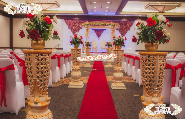 Beautiful Wedding Pillars and Aisle Decor