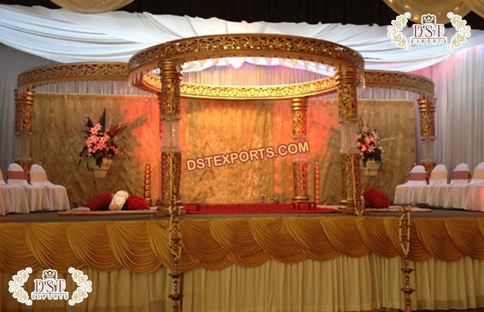 South Asian Wedding Fiber Crystal Mandap