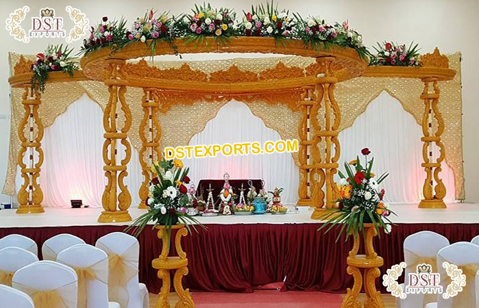 Best Wooden Carving Indian Wedding Mandap