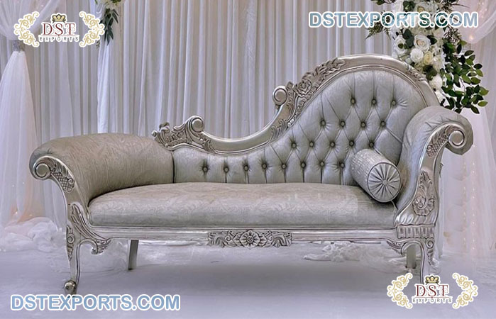 Luxury Wedding Loveseat Silver Chaise