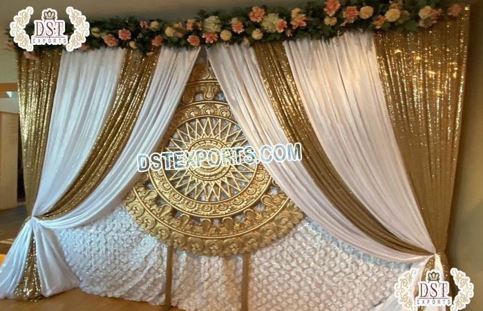 Shimmery White Gold Wedding Backdrop�