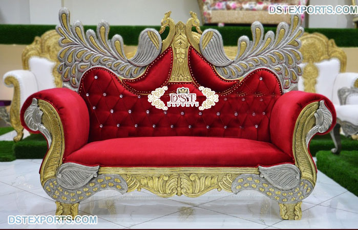 Deluxe Double Peacock Design Wedding Sofa