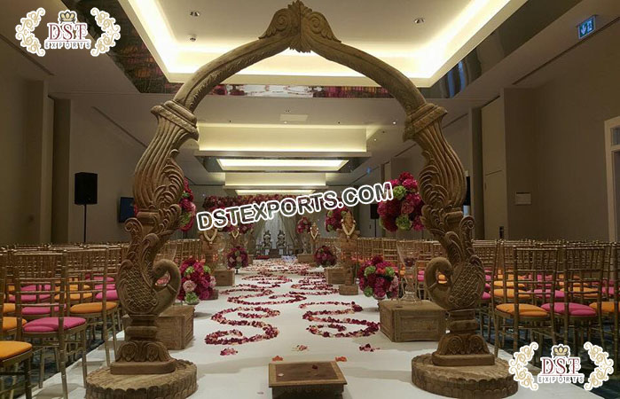 Royal Wedding Mandap Peacock Wooden Gate