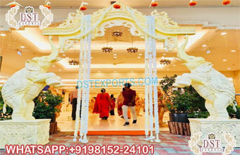 South Indian Wedding Entrance Decor With Elephants