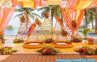 Outdoor Haldi Ceremony Decoration Props