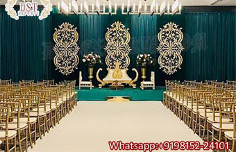 Peacock Theme Wedding Mandap Embroidered Backdrops