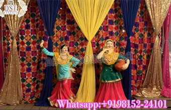 Punjabi Wedding Ladies Sangeet Event Stage Decor