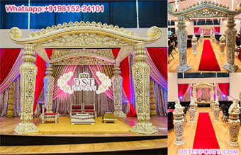 Creative Hindu Wedding FRP White Dhanush Mandap