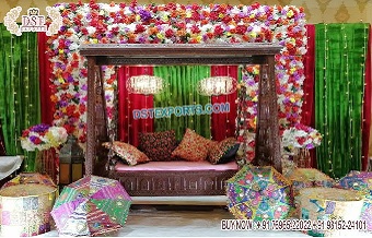 Punjabi Mehndi Event Stage Swing Decoration