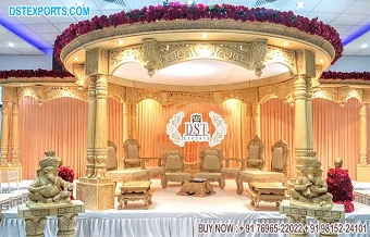 Hindu Ceremony Double Pole Wedding Mandap Decor