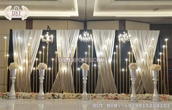 Modern Event Stage Decor Candlelit Stands